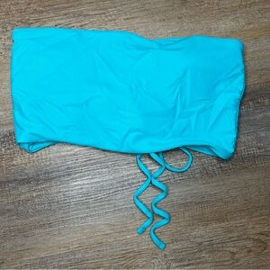 Blue Strapless Bikini Top